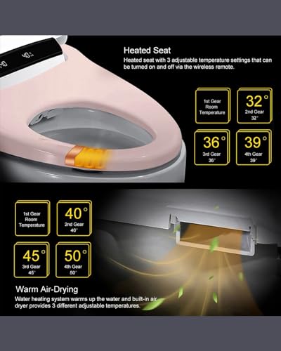 Homary Modern Smart Toilet Bidet, One-Piece 1.27 GPF Toilet Intelligent Elongated Toilet Auto Flush, Foot Sensor Operation, Heated Seat, Warm Water and Dry, Air Dryer, Digital Display