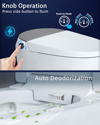 CANEST Smart Bidet Toilet, Smart Toilet with Bidet Built in, Pump-assisted Flush, Foot Sensor Operation, Warm Water, Heated Seat, Air Dryer, Digital Display (TC-100GE)