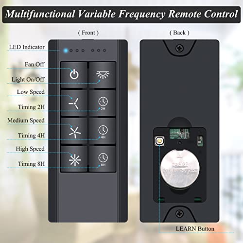 Universal Smart Ceiling Fan Remote Control and Dimmer Light Switch,Ceiling Fan Remote Replacement Compatible with Alexa,Google Assistant,Smart Life App,3 Speed,Timing,Dimming Remote Control