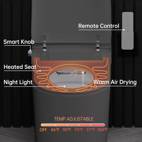EPLO Smart Toiet with Tank and Bidet Built In,Auto Open Close,Blackout Flush,Auto Flush,Heated seat,Foot Sensor Operation,One Piece Elongated Modern Bidet Toilet Combo G20PRO