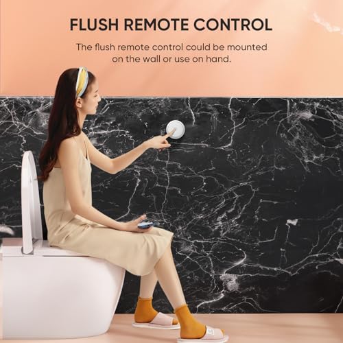 LEIVI Smart Toilet with Built-in Heated Seat, Tankless Toilet with Auto Flushing, Adjustable Seat Temp, Flush Remote Control, Elongated