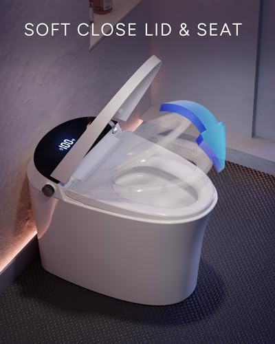 CANEST Smart Bidet Toilet, Smart Toilet with Bidet Built in, Pump-assisted Flush, Foot Sensor Operation, Warm Water, Heated Seat, Air Dryer, Digital Display (TC-100GE)