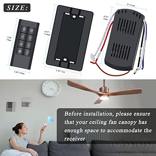 Universal Smart Ceiling Fan Remote Control and Dimmer Light Switch,Ceiling Fan Remote Replacement Compatible with Alexa,Google Assistant,Smart Life App,3 Speed,Timing,Dimming Remote Control