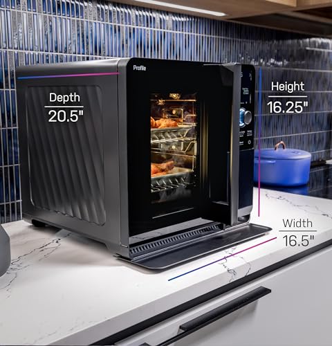 GE Profile Smart Indoor Smoker with Active Smoke Filtration, Precision Smoke Control, 5 Smoke Settings, WiFi Connected, Electric, Wood Pellet BBQ Countertop Small Appliance, Black