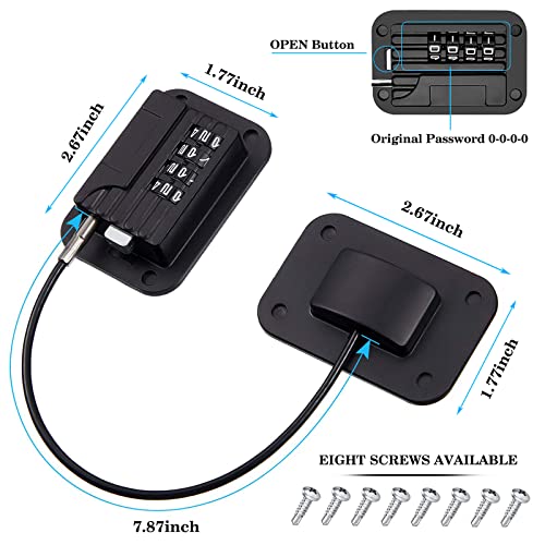 Refrigerator Fridge Freezer Door Lock with Password, Child Proof Door Lock for Kitchen Refrigerator, Cabinets and Drawers, Closets, Windows, Doors-No Tools Need or Drill (Patent)