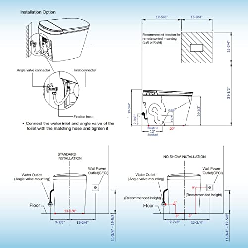 WOODBRIDGE B0931S Voice Control Smart Bidet Toilet with 1.28 GPF Dual Flush Auto Open & Close,Foot Sensor Flush,1000 Gram Map Flushing Score,LED Display,Chair Height Design and Cleaning Foam Dispenser