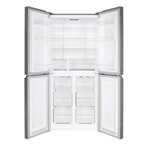 CONTOURE RV Deluxe Black Glass Refrigerator, 15.5 cu.ft. 4-Door | Ultra-Fast Cooling, SMART-Temp Control, LED Lighting |Secure Storage | R-1540GBK