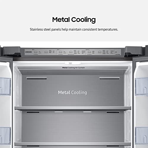 SAMSUNG 17.3 Cu Ft Smart Kimchi & Specialty 4-Door French Door Refrigerator w/ Freezer, Precise Cooling, Large Capacity, RQ48T9432T1/AA, Platinum Bronze