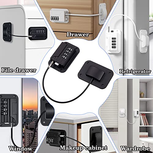 Refrigerator Fridge Freezer Door Lock with Password, Child Proof Door Lock for Kitchen Refrigerator, Cabinets and Drawers, Closets, Windows, Doors-No Tools Need or Drill (Patent)