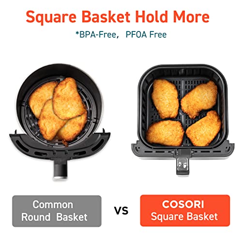 COSORI Air Fryer Pro Smart 5.8QT that Roast, Bake, 3-Way Control, 12-IN-1 Customizable Functions, Online Recipes, Detachable Basket, Works with Alexa & Google Assistant