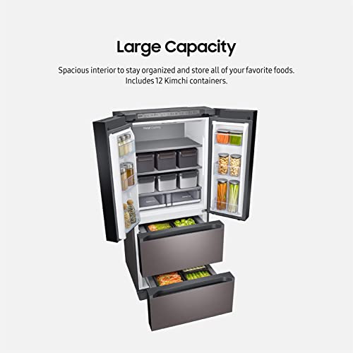 SAMSUNG 17.3 Cu Ft Smart Kimchi & Specialty 4-Door French Door Refrigerator w/ Freezer, Precise Cooling, Large Capacity, RQ48T9432T1/AA, Platinum Bronze