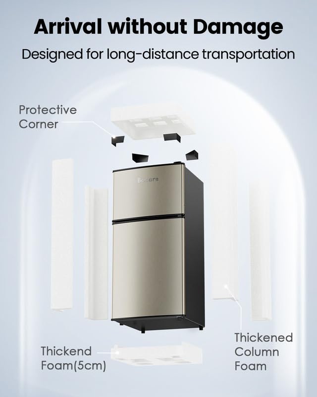Mini Fridge with Freezer Quite: 3.2 Cu.Ft Mini Refrigerator with 2 Doors - Compact Small Refrigerator - for Bedroom Dorm Office Apartment