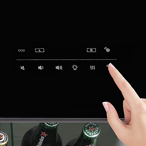 Merax Modern Smart Coffee Table with Built-in Fridge,Bluetooth Speaker,Wireless Charging Module, Touch Control Panel,Power Socket,USB Interface,Outlet Protection,Atmosphere light