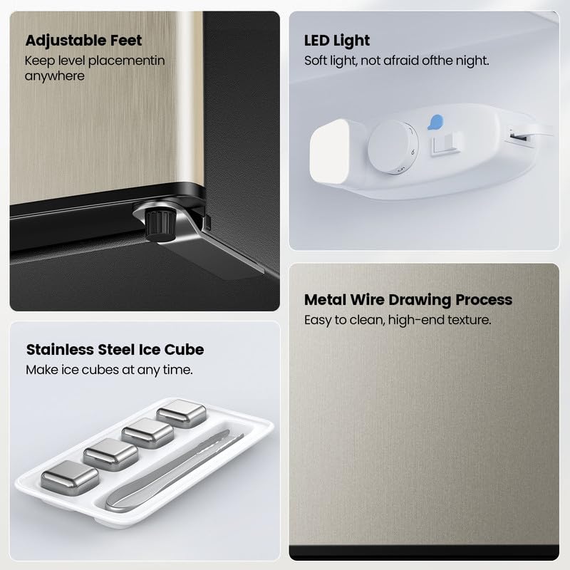 Mini Fridge with Freezer Quite: 3.2 Cu.Ft Mini Refrigerator with 2 Doors - Compact Small Refrigerator - for Bedroom Dorm Office Apartment