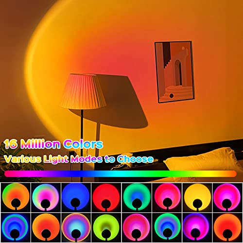 PANAMALAR Smart WiFi Sunset Lamp 16 Million Multiple Colors, Sunset Projection Lamp with App Control/Alexa/Timer, LED Sunset Projector Rainbow Night Light for Bedroom Home Selfie Photography Gift