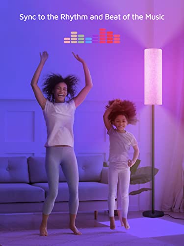 RGB Smart LED Floor Lamps for Living Room, Compatible with Alexa, Google Home, 69" Tall Modern Standing Lamp for Bedroom with Remote & WiFi APP Control, 2700k-6500k Corner Lamp with Linen Lampshade