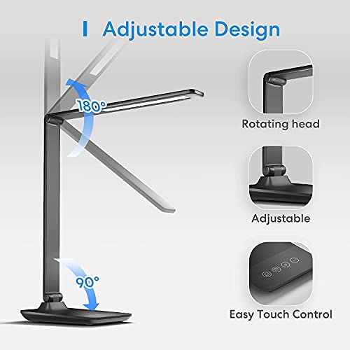 meross Smart LED Desk Light, Metal LED Desk Lamp Works with HomeKit, Alexa and Google Home, WiFi Eye-Caring Smart LED Desk Lamp for Home Office with Tunable White, Remote Control, Schedule and Timer