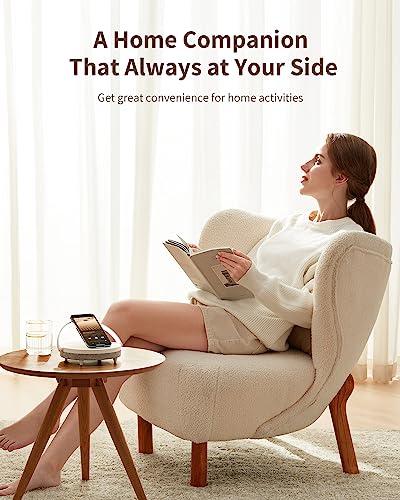 EZVALO Gift for Her, Music Table Lamp with Wireless Charger, 4 in 1 Touch Bedside Lamp, Portable Bluetooth Speaker, Phone Holder, Dimmable LED Night Lights Birthday Gifts for Women, Men, Dad, Mom