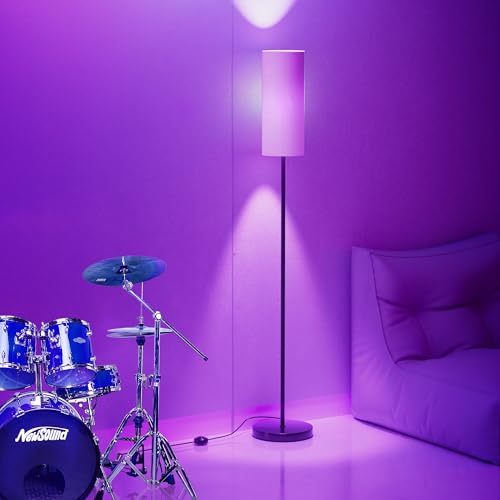 PARTPHONER Floor Lamps for Living Room with Matter Smart LED Light Bulb Work with Google Home/Alexa/Apple Home/SmartThings/Siri, Modern Standing Lamp Color Changing Light Bulb, Smart Home Integration