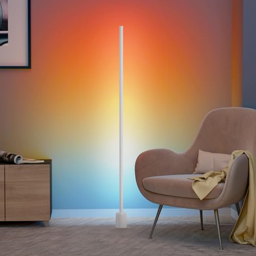 Ailofy Smart Corner Floor Lamp - LED Floor Lamp with Alexa and App Control, 16 Million DIY Colors, Music Sync, DIY Color Modes,Timer Setting, Suitable for Living Room and Bedroom