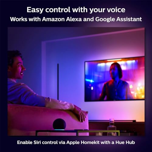 Philips Hue Signe Smart Table Lamp, Black - White and Color Ambiance LED Color-Changing Light - 1 Pack - Control with Hue App - Works with Alexa, Google Assistant, and Apple Homekit