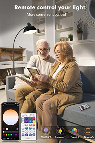 YHW Living Room Floor Lamp Smart Compatible with Alexa&Google, RGB 2700-6500k CCT Dimmable Color Changing for Bedroom Office. (Classic)