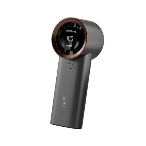 SOTHING Handheld Portable Turbo Fan 14h Cooling Time, Portable Personal Fan with Smart Display, 3600mAh USB Rechargeable Mini Pocket Fan for Travel Outdoor Office, Black