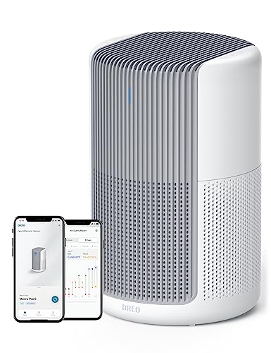 Dreo Air Purifiers for Bedroom, Smart WiFi Alexa/Google Control, Fits for Allergy, Pets, H13 True HEPA Filter, Removes Up to 99.97% of Particles Dust Smoke Pollen, 20dB Low Noise, PM2.5 Sensor 6 Modes