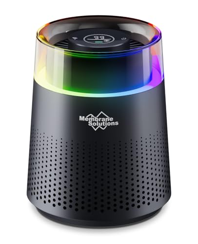 MSB5 Air Purifiers for Bedroom, H13 True HEPA Air Purifier for Home Room Office, 20dB Quiet Air Cleaner with Sleep Mode Colorful Night Light for Pets Dander Smoke Dust Pollen Mold Odor (Black)