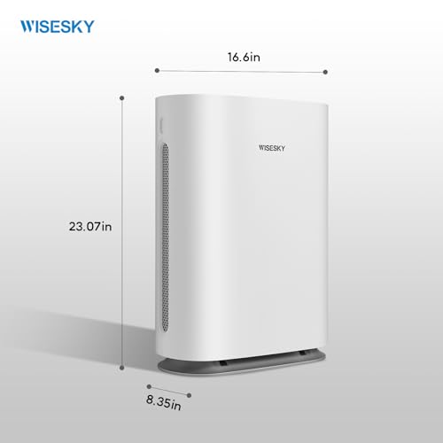 WISESKY Smart Air Purifier-HEPA Filter Removes Pollen, Dust, Smoke, Pets Odor, Alexa Air Cleaner for Home Bedroom, Large Room up to 1241 sq. ft, Quiet Auto Sleep Mode, WS310A White