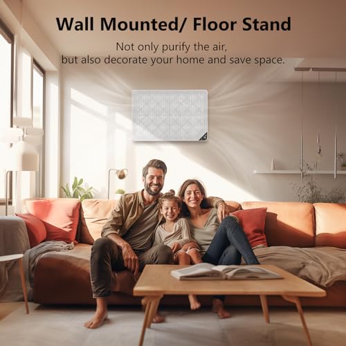 NEWPAD Air Purifiers for Home Bedroom, Wall-Mounted HEPA Air Purifier for Home Large Room, Smart Air Cleaner with Activated Carbon for Pets, WiFi & RC, Auto Mode, Timer…