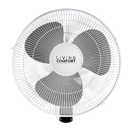 Comfort Zone Living Comfort Smart WiFi Wall Mount Fan with Timer and Adjustable Tilt, 16 inch, 3 Speed, Sleep Mode, All-Metal Grille, Full App Control, Ideal for Home, Bedroom & Office, LC16WS