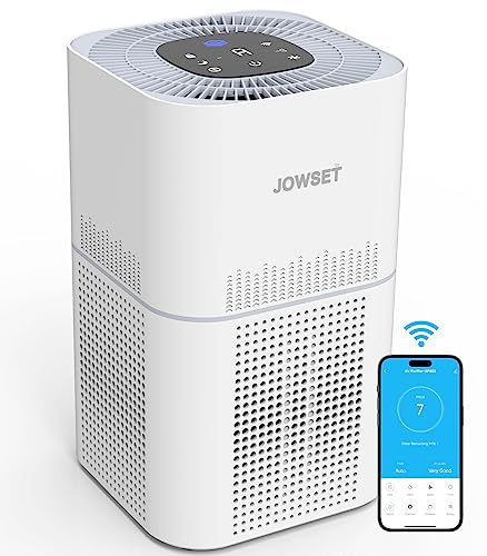 Smart Wi-Fi Air Purifier, JOWSET Powerful H13 True HEPA Filter, Purifiers for Home Large Room up to 2200 Ft² in 1 Hr, Cleaner Allergies, Pet Odor, Smoke, Dust Bedroom, Works with Alexa