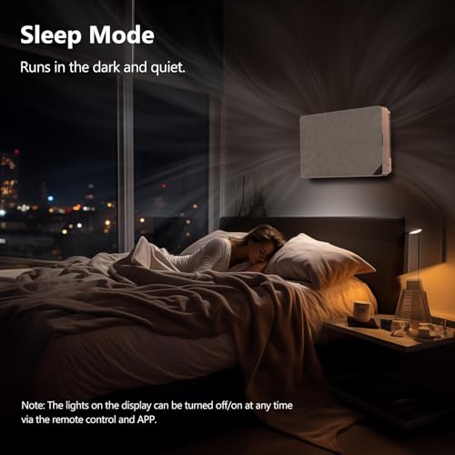 NEWPAD Air Purifiers for Home Bedroom, Wall-Mounted HEPA Air Purifier for Home Large Room, Smart Air Cleaner with Activated Carbon for Pets, WiFi & RC, Auto Mode, Timer…