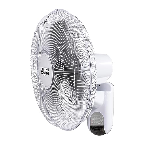 Comfort Zone Living Comfort Smart WiFi Wall Mount Fan with Timer and Adjustable Tilt, 16 inch, 3 Speed, Sleep Mode, All-Metal Grille, Full App Control, Ideal for Home, Bedroom & Office, LC16WS
