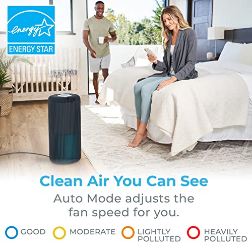 Pure Enrichment® PureZone™ Turbo Smart Air Purifier for Large Rooms (1050 sq. ft. in 30 min.) - Energy Star Rated, 5 Stage Filtration, Smartphone Compatible, Traps Germs, Smoke, & Dust (Graphite)