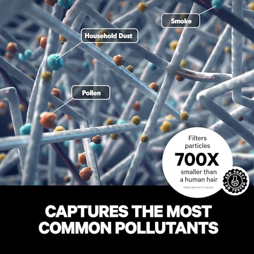 Powerful PuroAir Air Purifier for Homes - Covers 1,115 Sq Ft - Cleans Air Automatically 24/7 - Best Air Purifier for Allergies - Filters Up To 99% of Smoke, Pollen & Common Pollutants - Based in USA