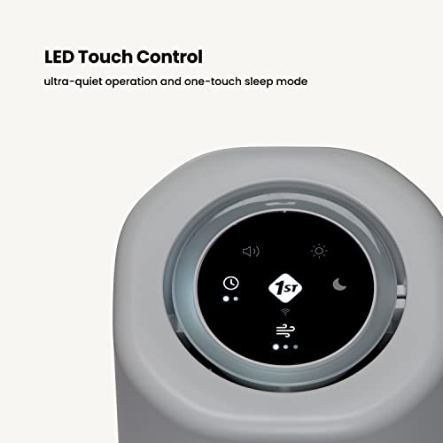 Safety 1st Smart Air Purifier, True HEPA Filter For Bedrooms & Baby Nursery's, App Controlled with iOS & Android, White