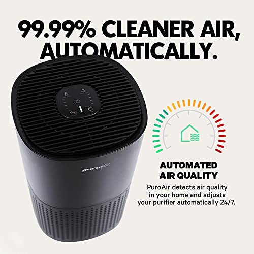 Powerful PuroAir Air Purifier for Homes - Covers 1,115 Sq Ft - Cleans Air Automatically 24/7 - Best Air Purifier for Allergies - Filters Up To 99% of Smoke, Pollen & Common Pollutants - Based in USA