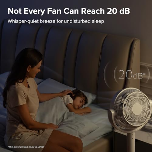 LEVOIT Standing Fan for Bedroom, 82ft CirculAir Oscillating Fan, 20dB, 908CFM Ultra-High Airflow Floor Fan, DC Motor, 9 Speeds, 4 Modes, Remote Control, Sensor, 9H Timer, Pedestal & Tabletop