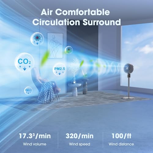 Standing Fan with Remote/Smart Touch,Oscillating Quiet Floor Fans for Home Bedroom,Adjustable Height,12H Timer,Tall Tabletop/Pedestal Fan for Cooling and Sleep,100ft Air Circulator Fan,3 Speeds