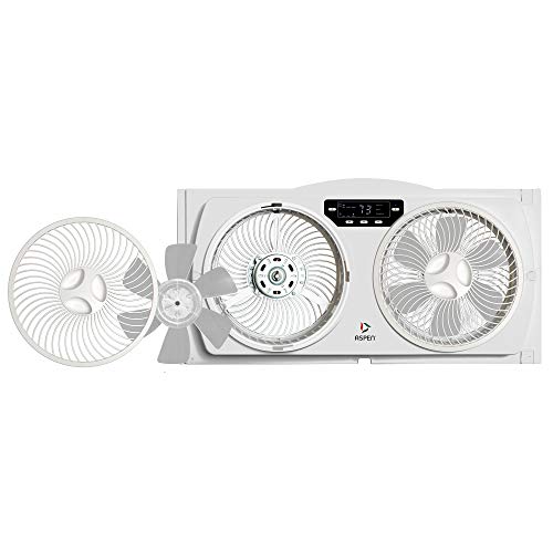 Aspen Smart Window Dual Fan | WiFi App Controlled 3 Speed + Multi-Function Detachable Blades Easy Clean Reversible Air Flow Twin Window Fan | Compatible with Alexa, Google Assistant
