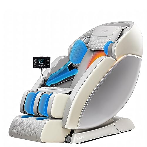 ZMZ 2023 4D Massage Chair Recliner, SL Track Massage Chairs Zero Gravity Full Body with Airbags, Foot Rollers, Waist and Calf Heat, Body Scan, Shortcut Key, Bluetooth, Shiatsu Recliner (Gray)