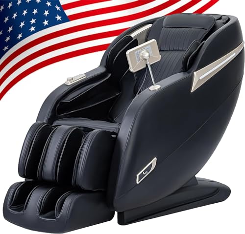 MassaMAX 2024 Full Body Massage Chair, Zero Gravity Recliner with Yoga Stretch, SL Track, Airbags, Heating, Touch Screen, and Foot Massage (MD906-Black)