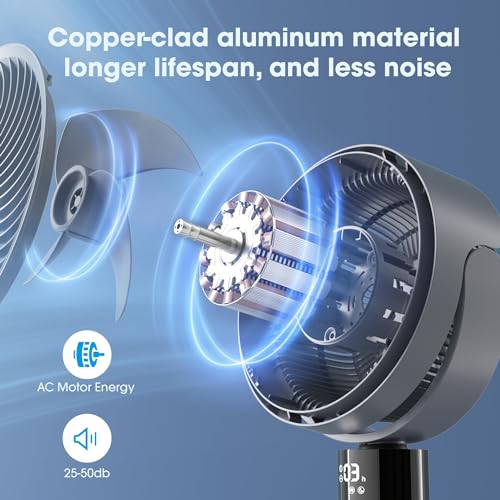 Standing Fan with Remote/Smart Touch,Oscillating Quiet Floor Fans for Home Bedroom,Adjustable Height,12H Timer,Tall Tabletop/Pedestal Fan for Cooling and Sleep,100ft Air Circulator Fan,3 Speeds