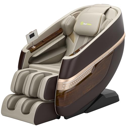 Real Relax Massage Chair Full Body, SL Track Zero Gravity Shiatsu Massage Recliner with APP Control, Favor 08 Brown