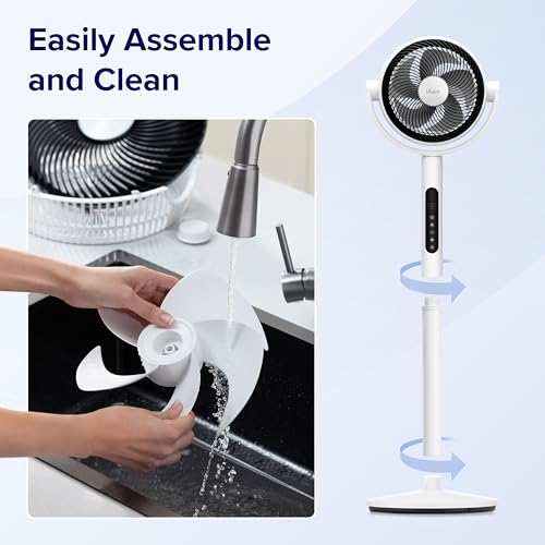 LEVOIT Standing Fan for Bedroom, 82ft CirculAir Oscillating Fan, 20dB, 908CFM Ultra-High Airflow Floor Fan, DC Motor, 9 Speeds, 4 Modes, Remote Control, Sensor, 9H Timer, Pedestal & Tabletop