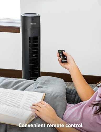 HOLMES 36" Smart WI-FI Connected Tower Fan, Alexa Fan, Voice Control, Oscillation, Digital Control Panel, Remote Control, 3 Speed Settings, 3 Modes, 15-Hour Auto-Shut Off Timer, Black Finish
