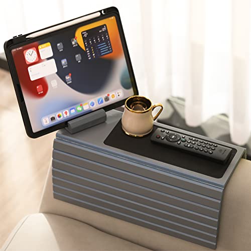 GEHE Sofa Arm Tray Table for Couch Flexible/Foldable Sofa Tray 360° Rotating Phone Holder Couch Arm Table Perfect for Drinks Snacks Remote Control or Phone Great Arm Tray for Couch Armrest