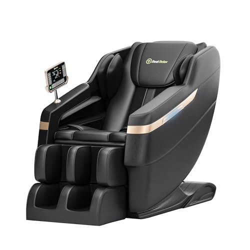 Real Relax Full Body Massage Chair, Zero Gravity Mode, Deep Tissue Massage Chair, Foot Massage, 8 Fixed Massage Roller, LCD Touch Screen, Waist Heater, Bluetooth, Suitable for 5.1-5.7Ft Height, Black